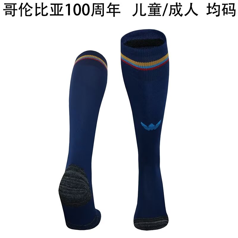 Adult/Kids 100th Commemorative Version 2024/25 Colombia Royal Blue Thailand Soccer Socks