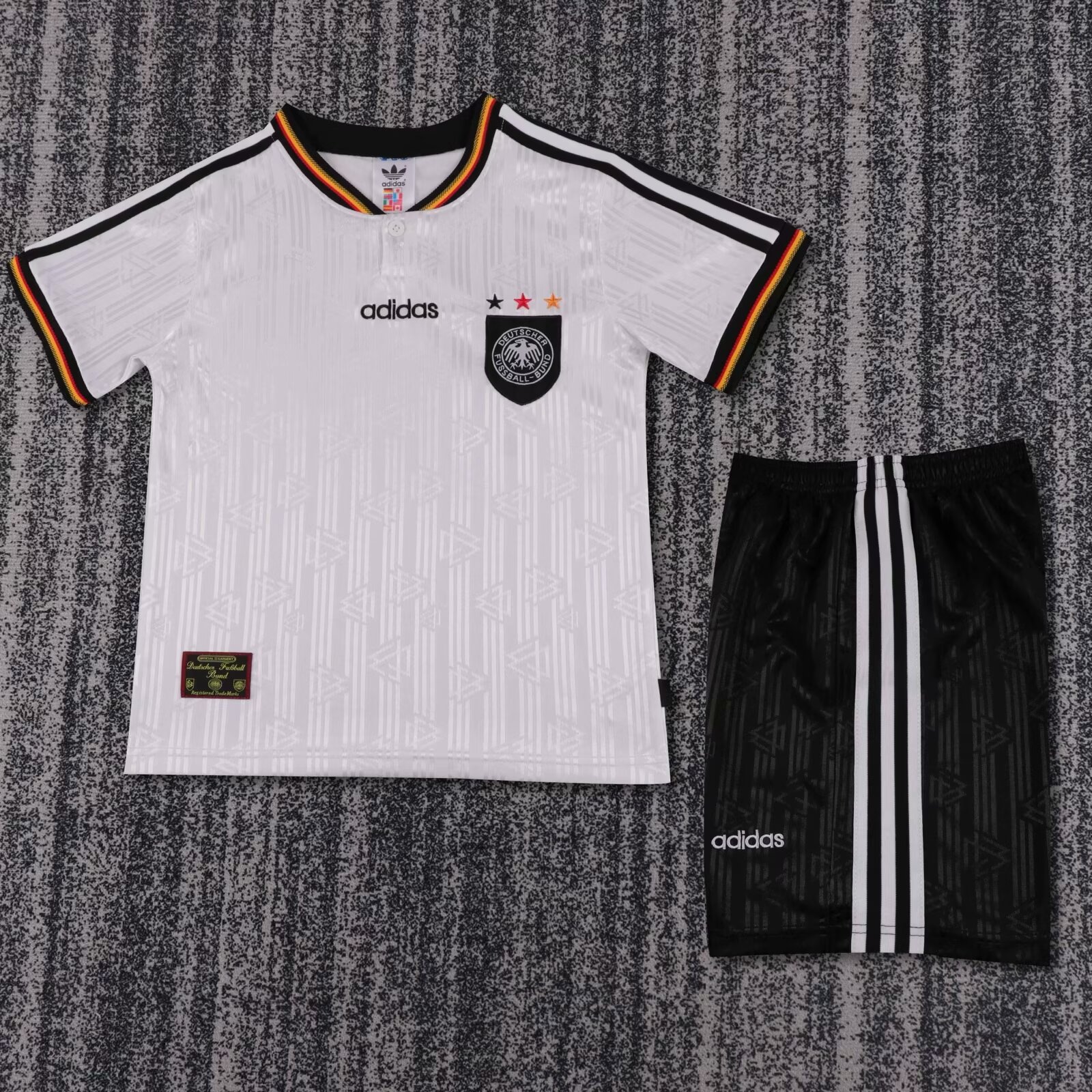 96 Retro Version Kids ermany Home White Kids/Youth Soccer Uniform-1040/811