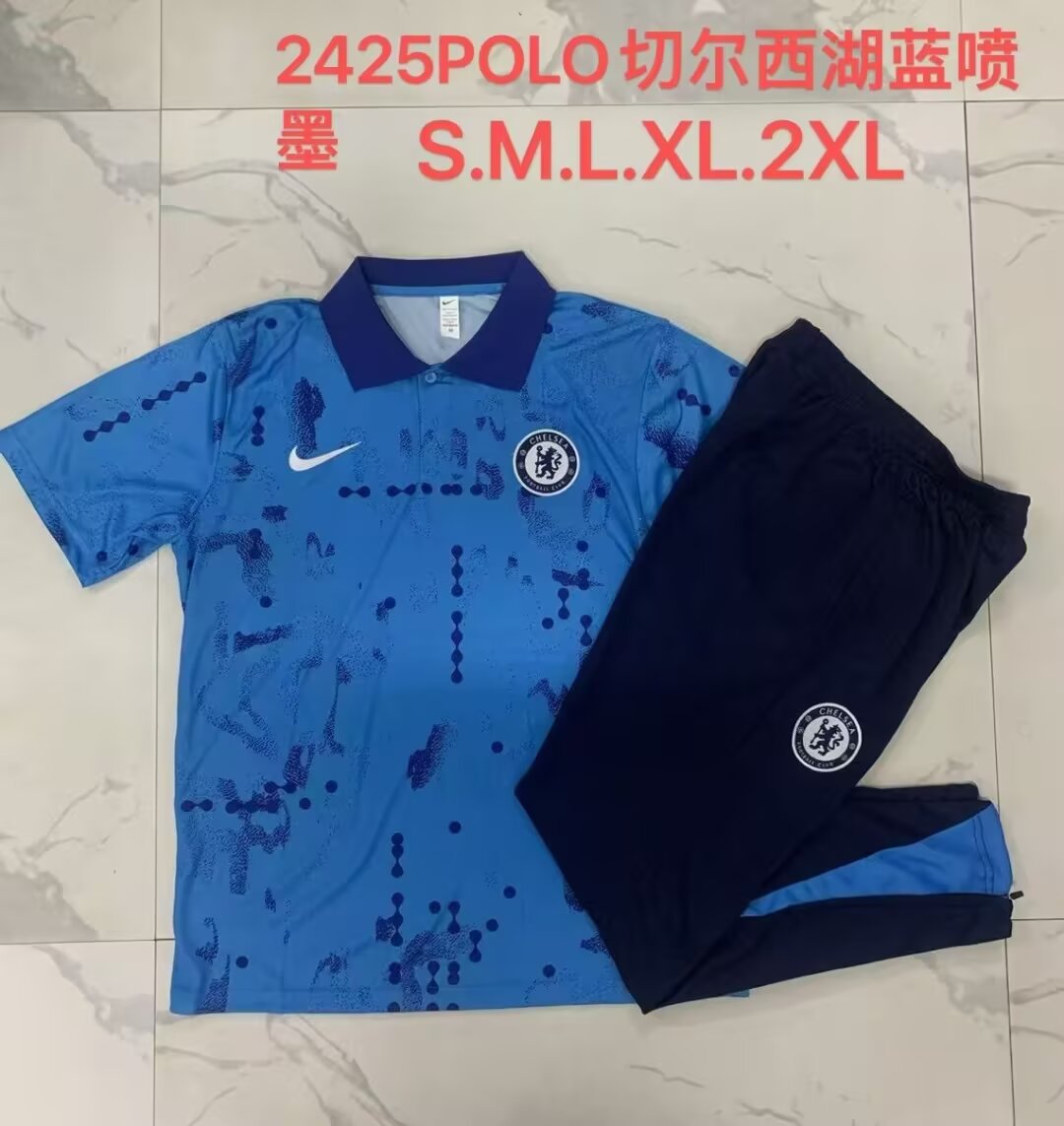 2024/25 Chelsea Blue Thailand Polo Uniform-815