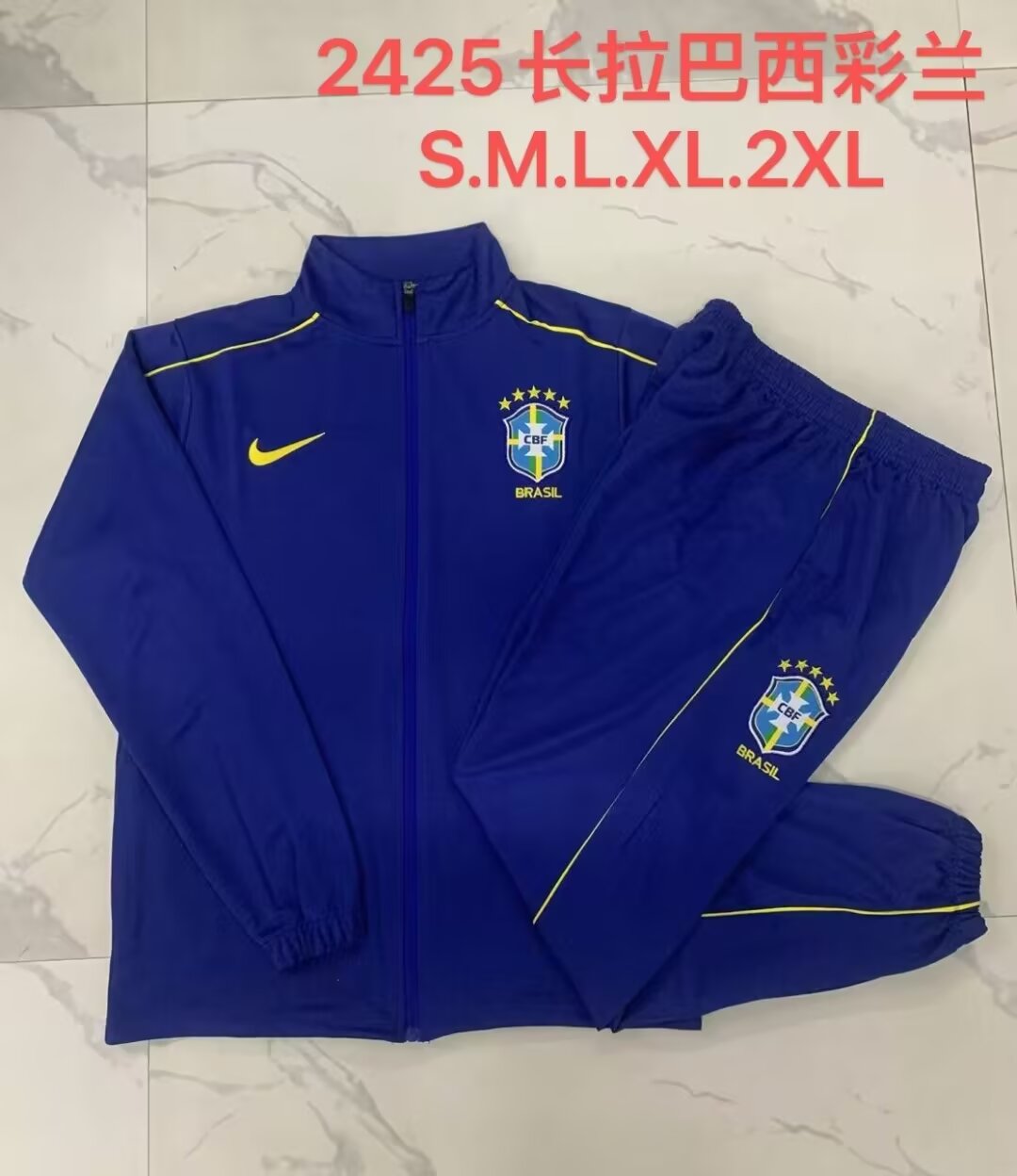 2024/25 Brazil CaiBlue Thailand Soccer Jacket Uniform-815