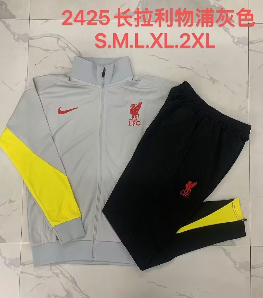 2024/25 Liverpool Light Gray Thailand Soccer Jacket Uniform-815