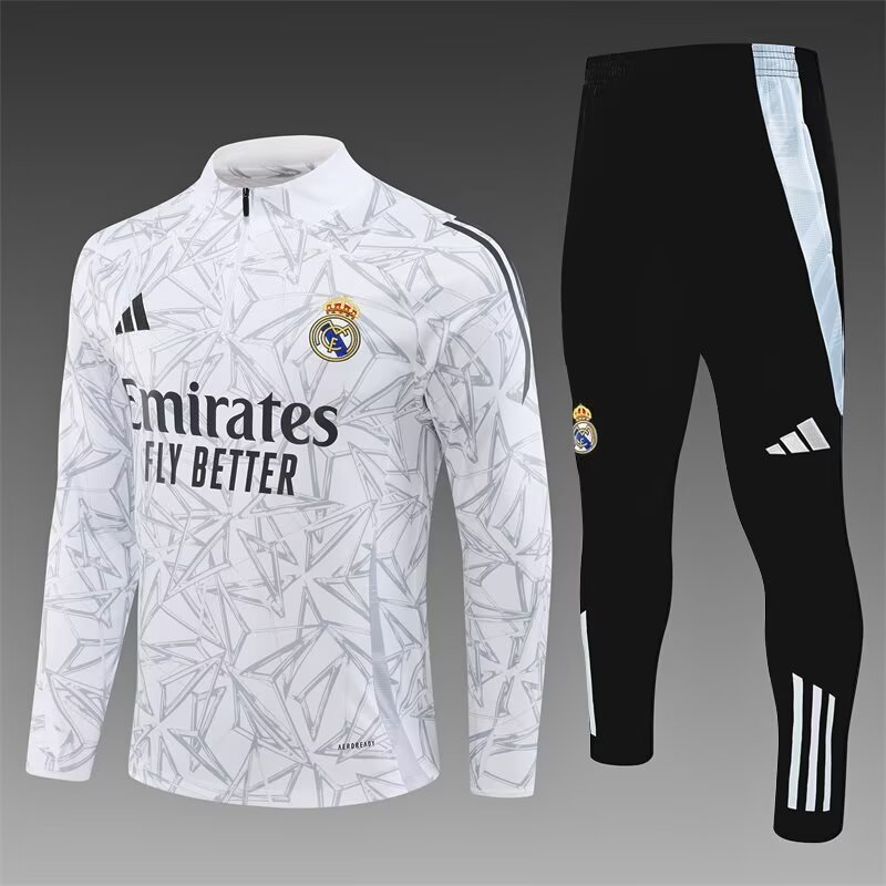 2024/25 Real Madrid White Soccer Tracksuit Uniform-411