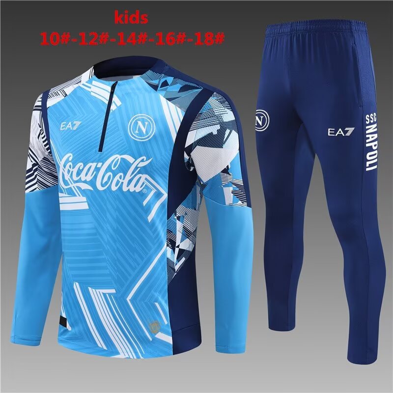 Kids 2024/25 SSC Napoli Light Blue Kids/Youth Soccer Tracksuit Uniform-801