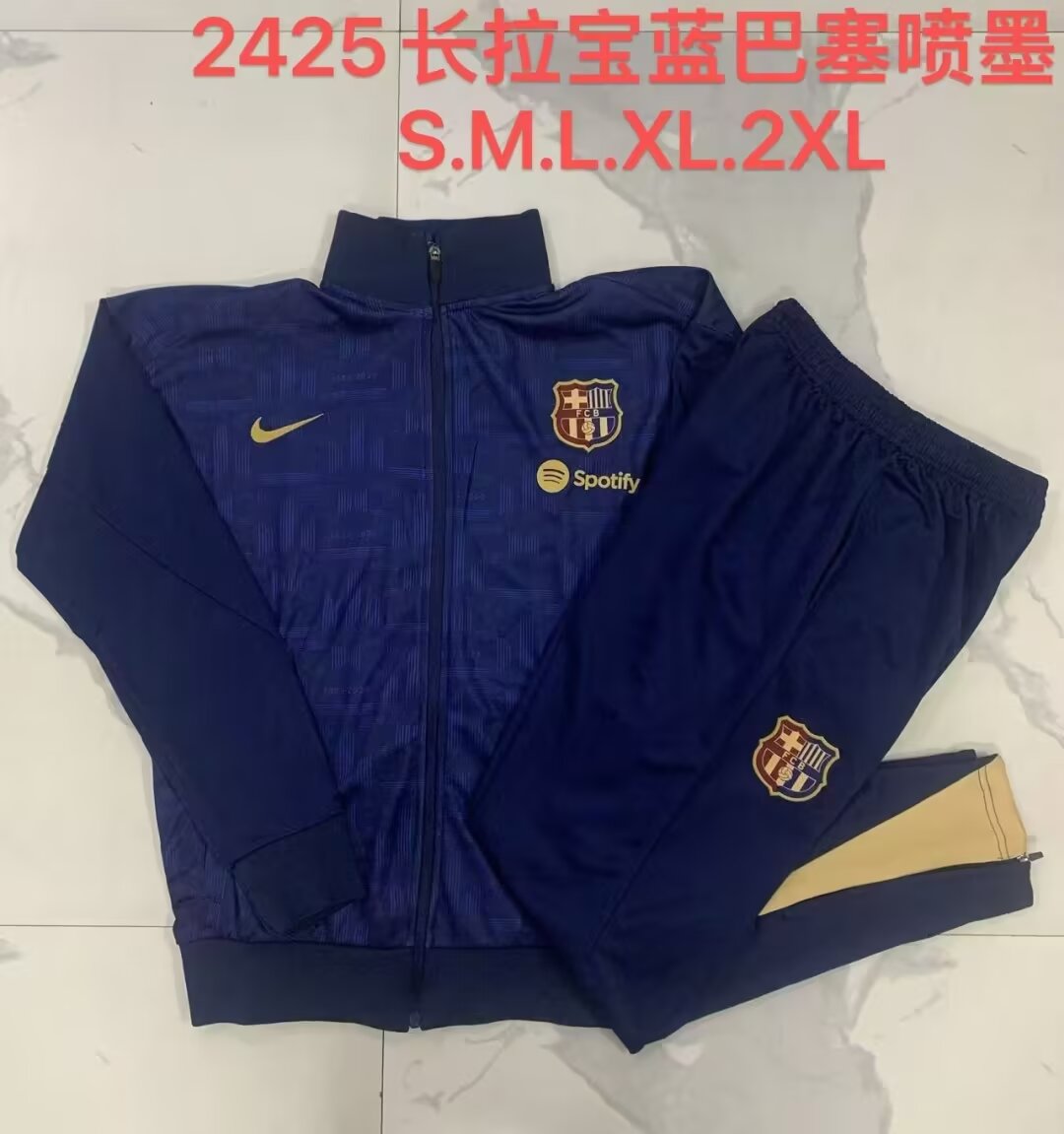 2024/25 Barcelona Royal Blue Thailand Soccer Jacket Uniform-815