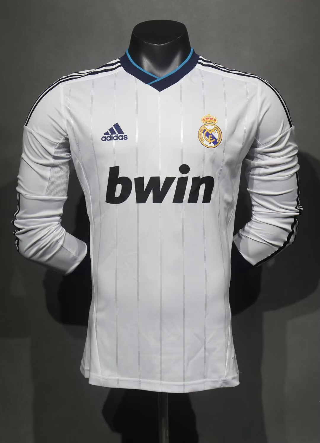 Player Retro Version 2012/13 Real Madrid Home White Thailand LS Soccer Jersey AAA-703