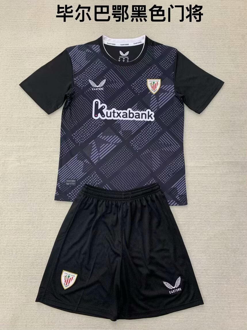 2024/25 Athletic Bilbao Goalkeeper Black Soccer Uniform-208