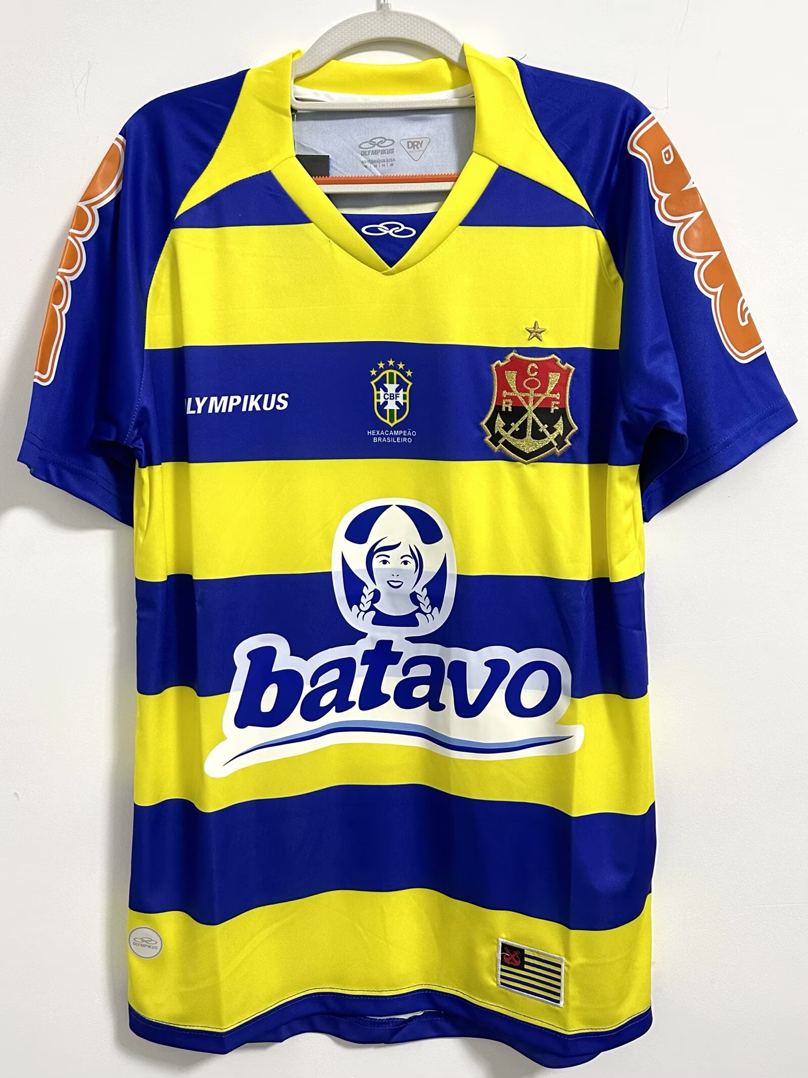 2010 Retro Version CR Flamengo 2nd Away Yellow & Blue Thailand Soccer Jersey AAA-FY