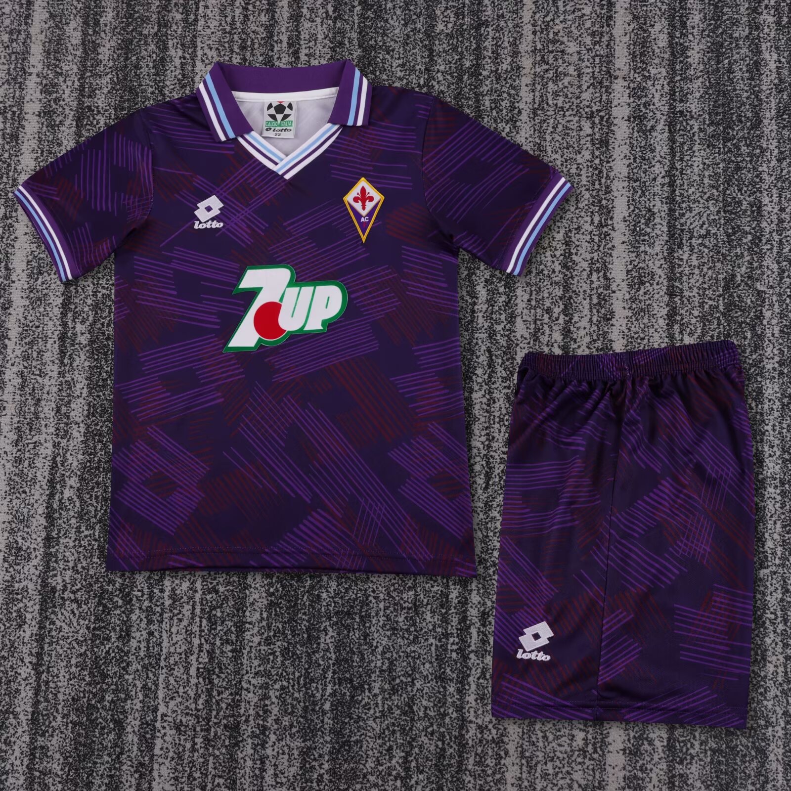 Kids 92/93 Retro ACF Fiorentina Home Purple Kids/Youth Thailand Soccer Jersey AAA-811