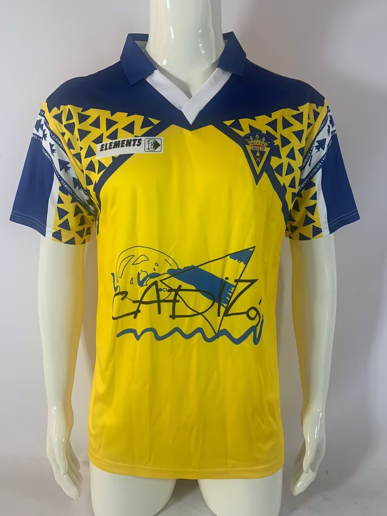 91/92 Retro Version Cádiz CF Yellow Thailand Soccer Jersey AAA-503