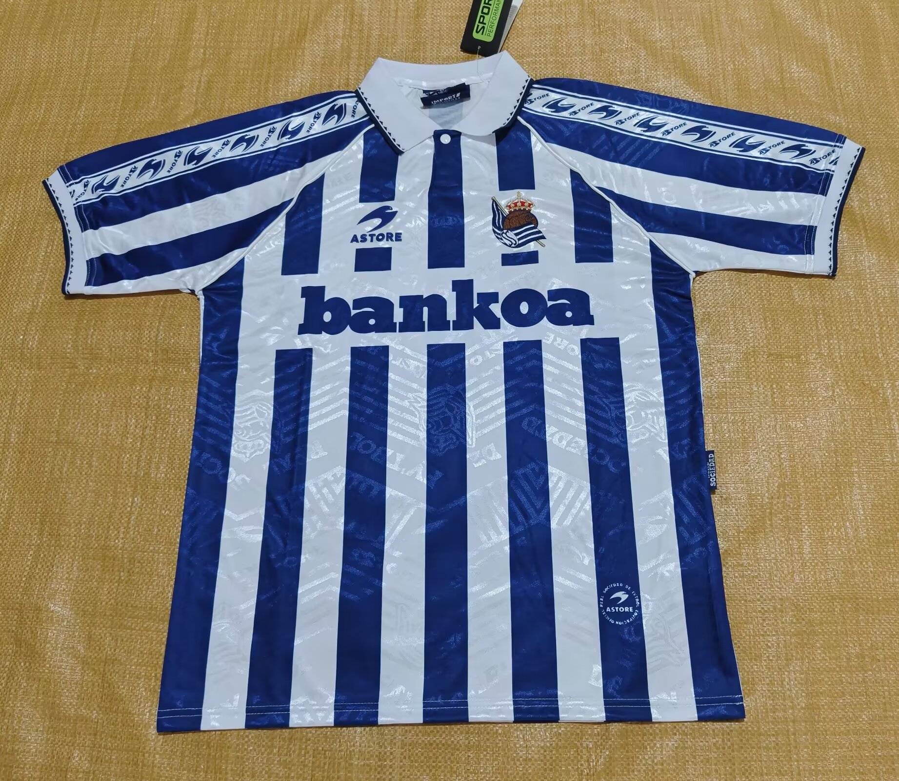 94/95 Retro Version Real Sociedad Home Blue & White Thailand Soccer Jersey AAA-301