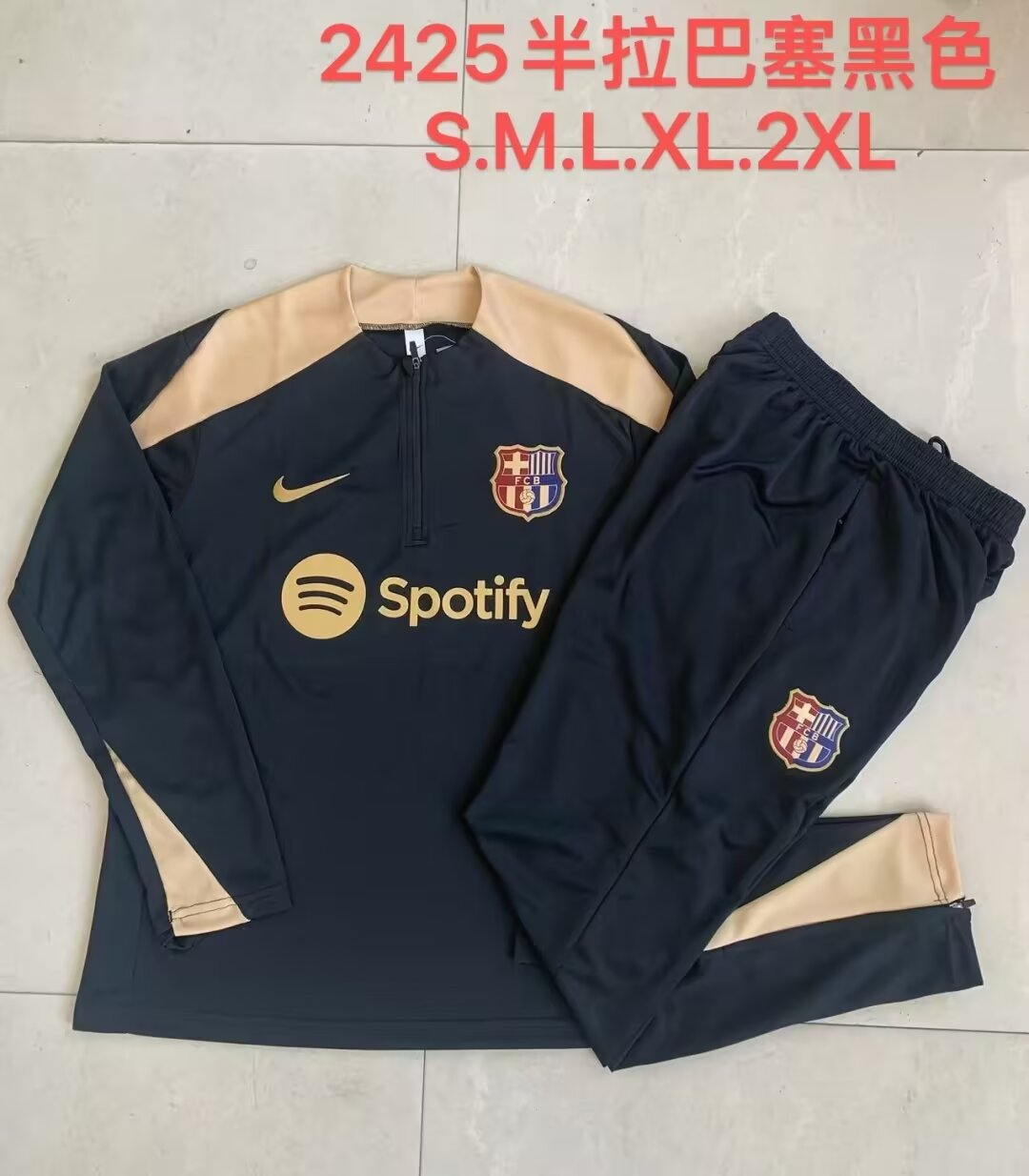 2024/25 Barcelona Black Thailand Soccer Uniform-815