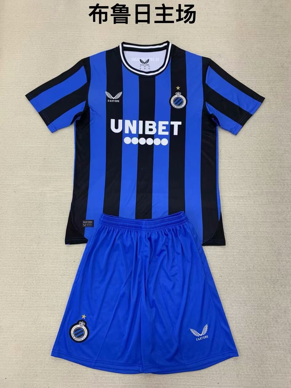 2024/25 Club Brugge Home Black & Blue Soccer Uniform-208