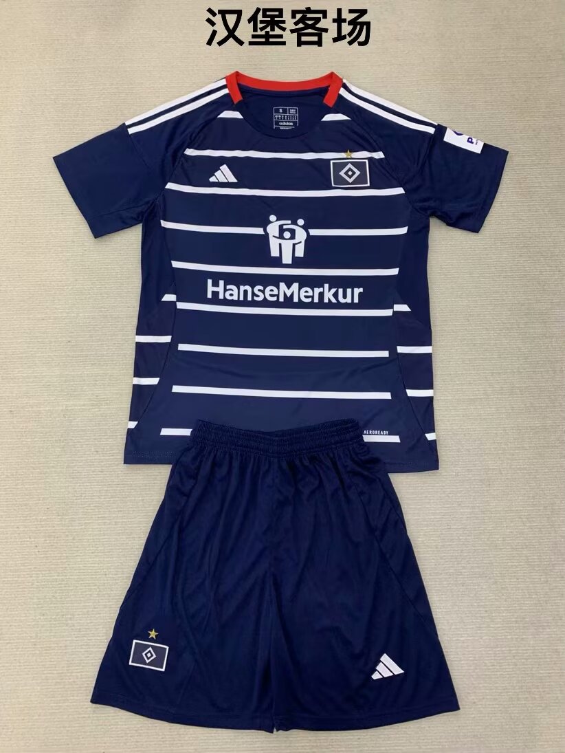 2024/25 Hamburger SV Away Blue Soccer Uniform-208