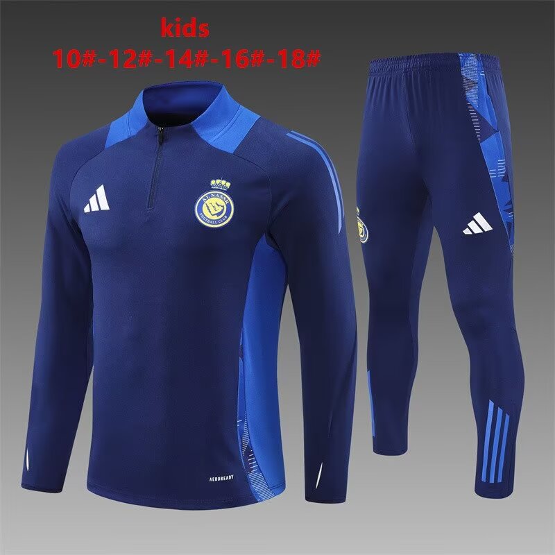 Kids 2024/25 Al-Nassr FC Royal Blue Kids/Youth Soccer Tracksuit Uniform-801