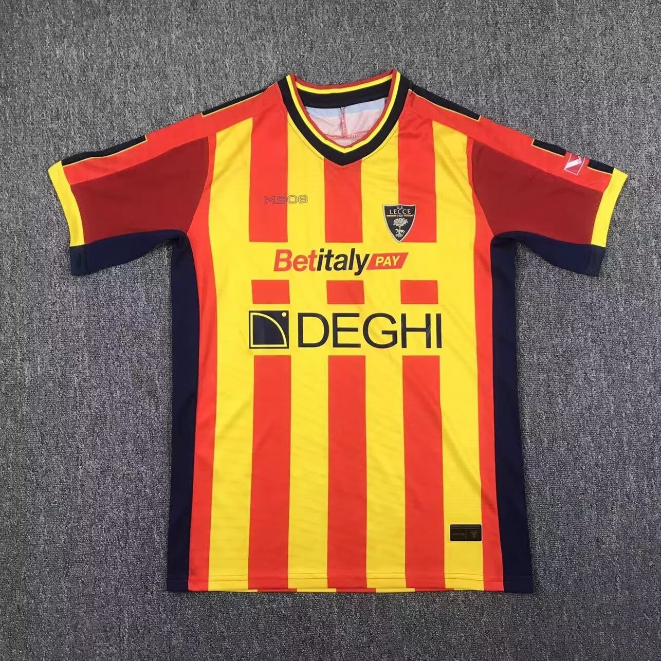 2024/25 US Lecce Home Yellow & Red Thailand Soccer Jersey AAA-417