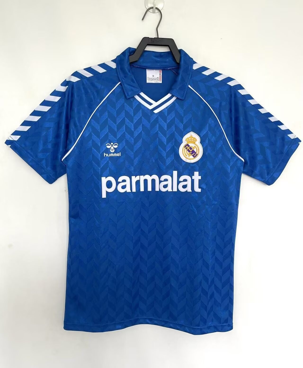 86/87 Retro Version Real Madrid Away Blue Thailand Soccer Jersey AAA-811