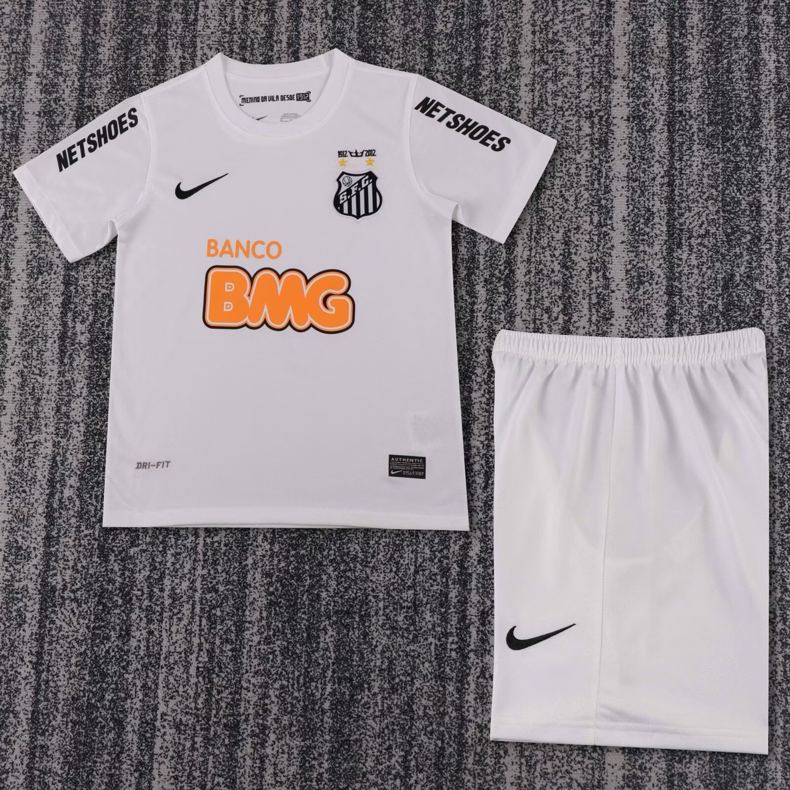 Kids 2013 Retro Version Santos FC White Kids/Youth Soccer Uniform-811/123