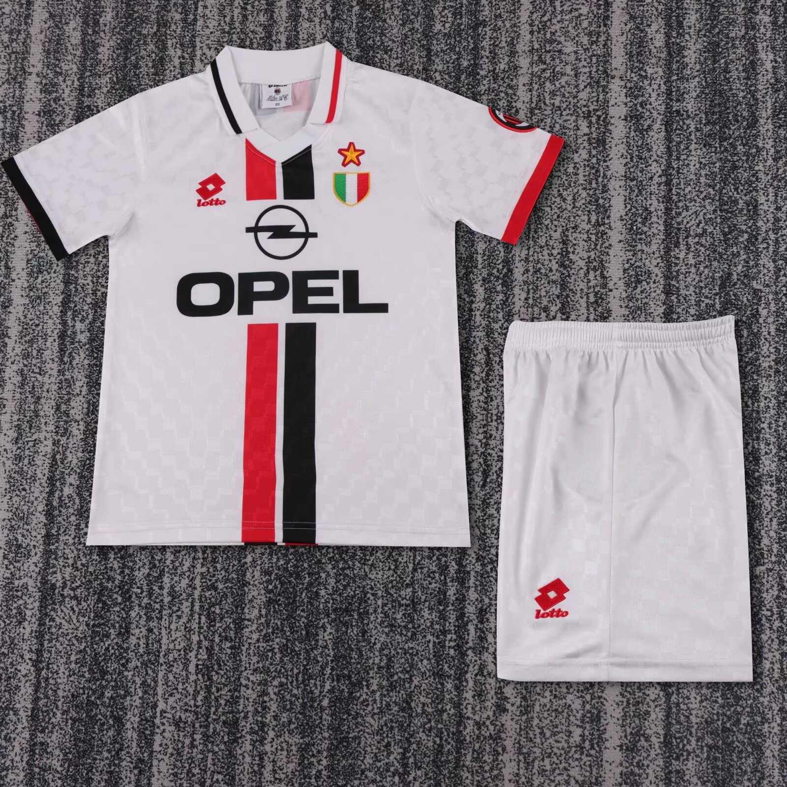 96/97 Retro Version AC Milan Away White Kids/Youth Soccer Uniform-811